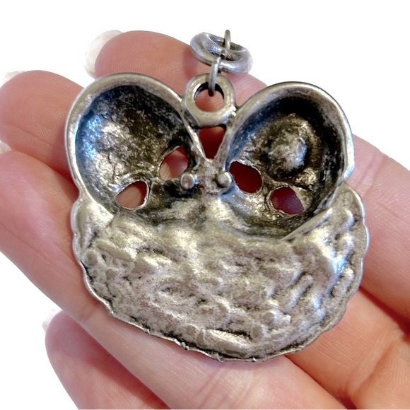 Vintage Harlequin Clown Masques Masks Shaped Metal Keychain Silver Tone Theatre - Picture 6 of 8